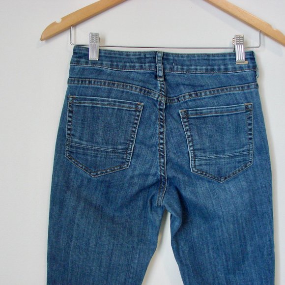 Straight Jeans Distressed Moto Mid Rise Skinny Stretch Kendall + Kylie Size 25 - Picture 13 of 15